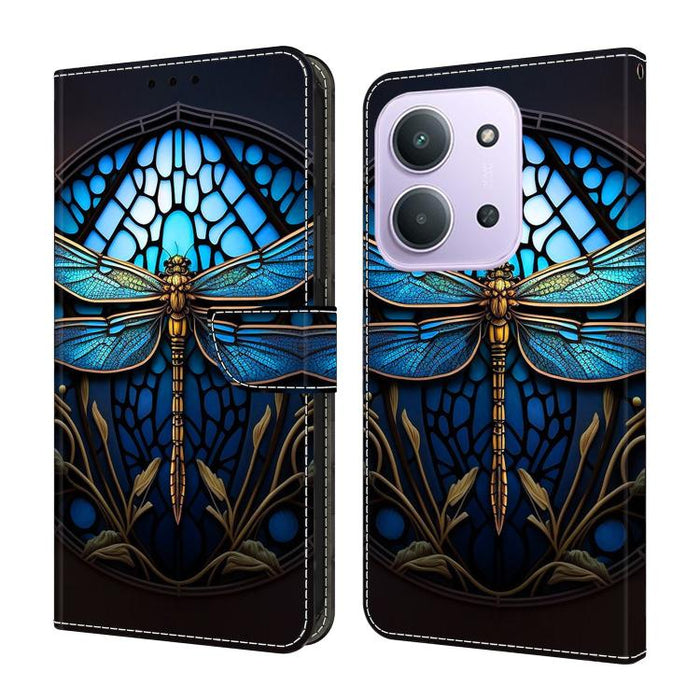 Funda para teléfono de cuero vegano pintado con efecto cristal, For Redmi Note 15 4G / 5G Global 164mm, For Redmi Note 15 Pro 5G Global 163.6mm, For Redmi 15C 5G / 4G EU 173mm / Poco C85 5G, For Redmi 15 5G Global / 15 4G SEA 169.5mm                   ...