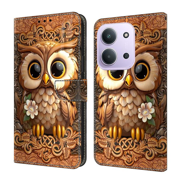 Funda para teléfono de cuero vegano pintado con efecto cristal, For Redmi Note 15 4G / 5G Global 164mm, For Redmi Note 15 Pro 5G Global 163.6mm, For Redmi 15C 5G / 4G EU 173mm / Poco C85 5G, For Redmi 15 5G Global / 15 4G SEA 169.5mm                   ...