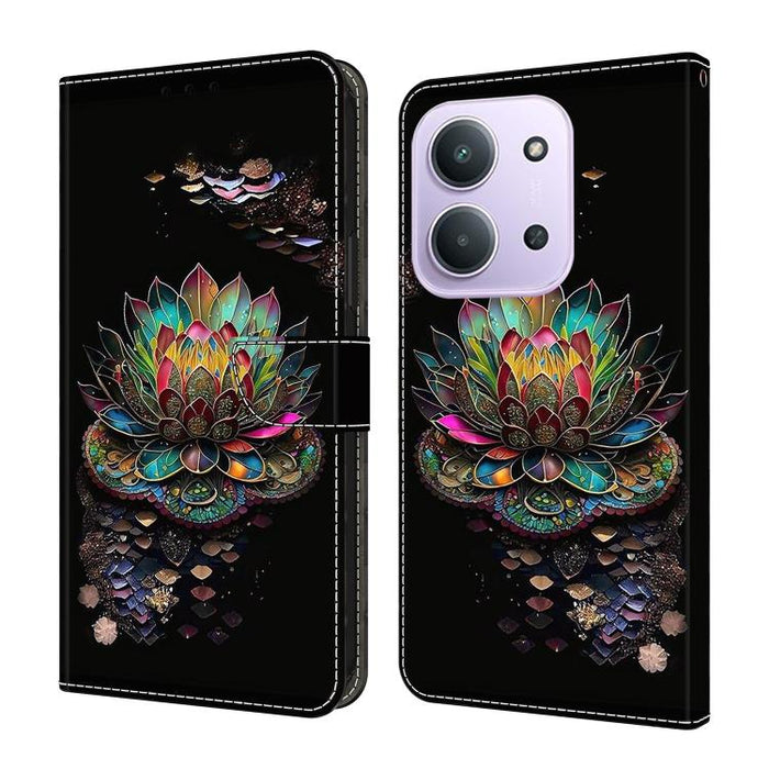 Funda para teléfono de cuero vegano pintado con efecto cristal, For Redmi Note 15 4G / 5G Global 164mm, For Redmi Note 15 Pro 5G Global 163.6mm, For Redmi 15C 5G / 4G EU 173mm / Poco C85 5G, For Redmi 15 5G Global / 15 4G SEA 169.5mm                   ...