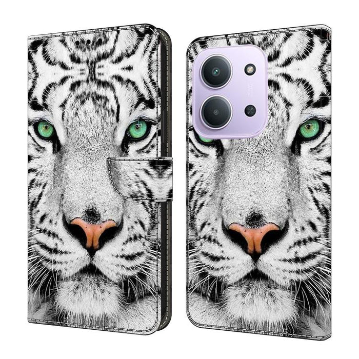 Funda para teléfono de cuero vegano pintado con efecto cristal, For Redmi Note 14 4G 164.84mm, For Redmi Note 14 Pro+ 5G / Poco X7, For Redmi Note 14 Pro 4G, For Redmi Note 14 4G 163.25mm, For Redmi Note 14 5G, For Redmi Note 14 Pro 5G