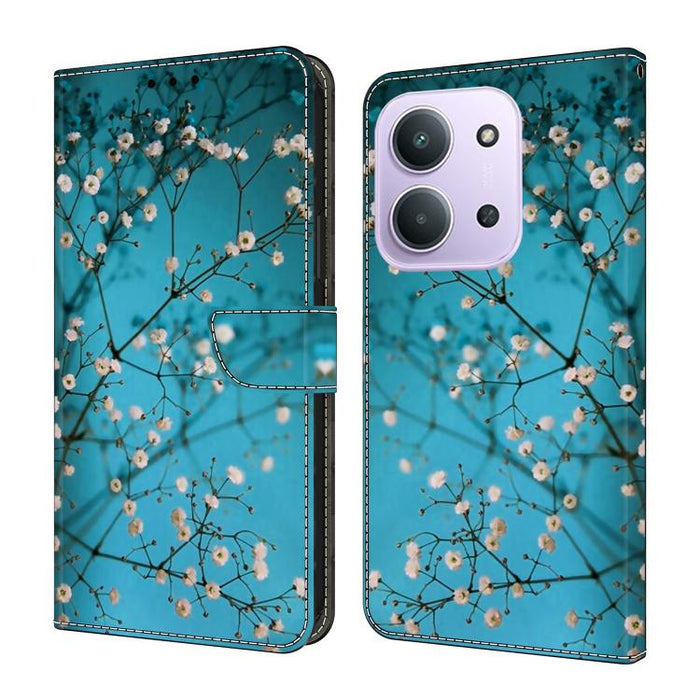 Funda para teléfono de cuero vegano pintado con efecto cristal, For Redmi Note 14 4G 164.84mm, For Redmi Note 14 Pro+ 5G / Poco X7, For Redmi Note 14 Pro 4G, For Redmi Note 14 4G 163.25mm, For Redmi Note 14 5G, For Redmi Note 14 Pro 5G