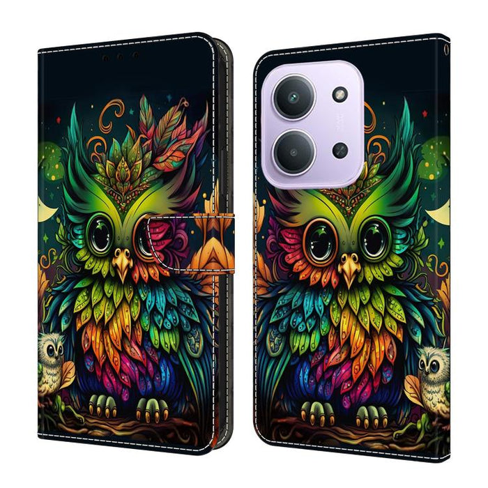 Funda para teléfono de cuero vegano pintado con efecto cristal, For Redmi Note 14 4G 164.84mm, For Redmi Note 14 Pro+ 5G / Poco X7, For Redmi Note 14 Pro 4G, For Redmi Note 14 4G 163.25mm, For Redmi Note 14 5G, For Redmi Note 14 Pro 5G