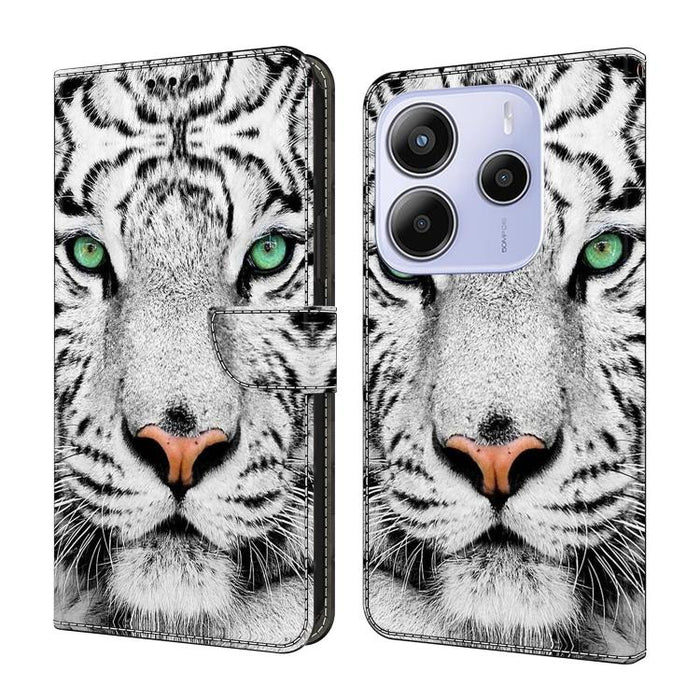 Funda para teléfono de cuero vegano pintado con efecto cristal, For Redmi Note 14 4G 164.84mm, For Redmi Note 14 Pro+ 5G / Poco X7, For Redmi Note 14 Pro 4G, For Redmi Note 14 4G 163.25mm, For Redmi Note 14 5G, For Redmi Note 14 Pro 5G
