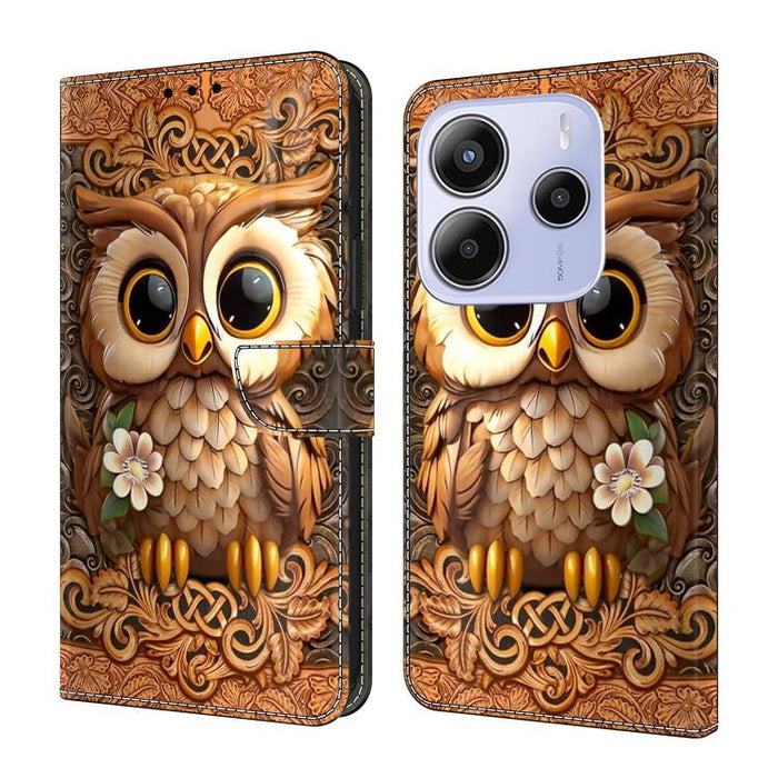 Funda para teléfono de cuero vegano pintado con efecto cristal, For Redmi Note 14 4G 164.84mm, For Redmi Note 14 Pro+ 5G / Poco X7, For Redmi Note 14 Pro 4G, For Redmi Note 14 4G 163.25mm, For Redmi Note 14 5G, For Redmi Note 14 Pro 5G