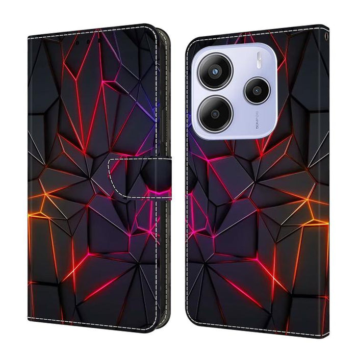 Funda para teléfono de cuero vegano pintado con efecto cristal, For Redmi Note 14 4G 164.84mm, For Redmi Note 14 Pro+ 5G / Poco X7, For Redmi Note 14 Pro 4G, For Redmi Note 14 4G 163.25mm, For Redmi Note 14 5G, For Redmi Note 14 Pro 5G