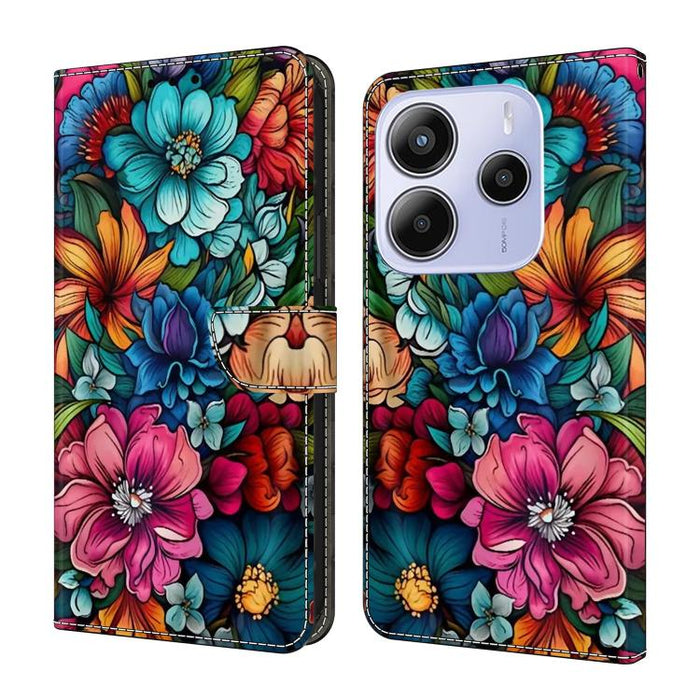 Funda para teléfono de cuero vegano pintado con efecto cristal, For Redmi Note 14 4G 164.84mm, For Redmi Note 14 Pro+ 5G / Poco X7, For Redmi Note 14 Pro 4G, For Redmi Note 14 4G 163.25mm, For Redmi Note 14 5G, For Redmi Note 14 Pro 5G