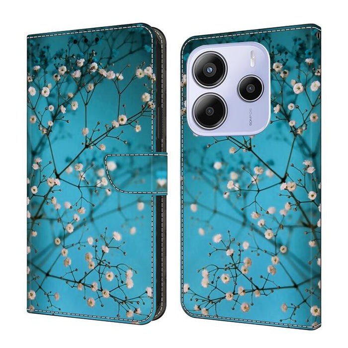 Funda para teléfono de cuero vegano pintado con efecto cristal, For Redmi Note 14 4G 164.84mm, For Redmi Note 14 Pro+ 5G / Poco X7, For Redmi Note 14 Pro 4G, For Redmi Note 14 4G 163.25mm, For Redmi Note 14 5G, For Redmi Note 14 Pro 5G