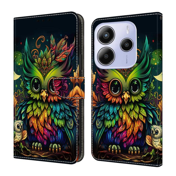 Funda para teléfono de cuero vegano pintado con efecto cristal, For Redmi Note 14 4G 164.84mm, For Redmi Note 14 Pro+ 5G / Poco X7, For Redmi Note 14 Pro 4G, For Redmi Note 14 4G 163.25mm, For Redmi Note 14 5G, For Redmi Note 14 Pro 5G