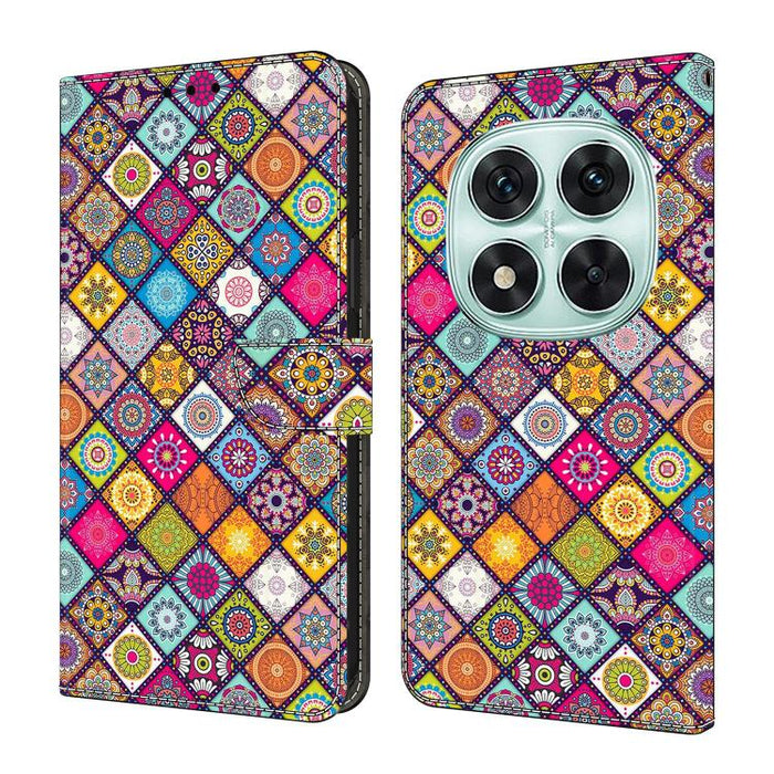 Funda para teléfono de cuero vegano pintado con efecto cristal, For Redmi Note 14 4G 164.84mm, For Redmi Note 14 Pro+ 5G / Poco X7, For Redmi Note 14 Pro 4G, For Redmi Note 14 4G 163.25mm, For Redmi Note 14 5G, For Redmi Note 14 Pro 5G