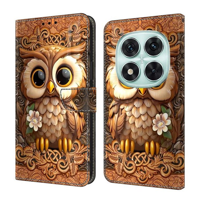 Funda para teléfono de cuero vegano pintado con efecto cristal, For Redmi Note 14 4G 164.84mm, For Redmi Note 14 Pro+ 5G / Poco X7, For Redmi Note 14 Pro 4G, For Redmi Note 14 4G 163.25mm, For Redmi Note 14 5G, For Redmi Note 14 Pro 5G