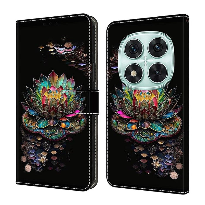 Funda para teléfono de cuero vegano pintado con efecto cristal, For Redmi Note 14 4G 164.84mm, For Redmi Note 14 Pro+ 5G / Poco X7, For Redmi Note 14 Pro 4G, For Redmi Note 14 4G 163.25mm, For Redmi Note 14 5G, For Redmi Note 14 Pro 5G