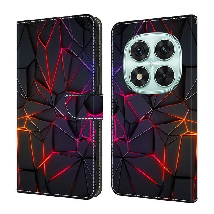 Funda para teléfono de cuero vegano pintado con efecto cristal, For Redmi Note 14 4G 164.84mm, For Redmi Note 14 Pro+ 5G / Poco X7, For Redmi Note 14 Pro 4G, For Redmi Note 14 4G 163.25mm, For Redmi Note 14 5G, For Redmi Note 14 Pro 5G