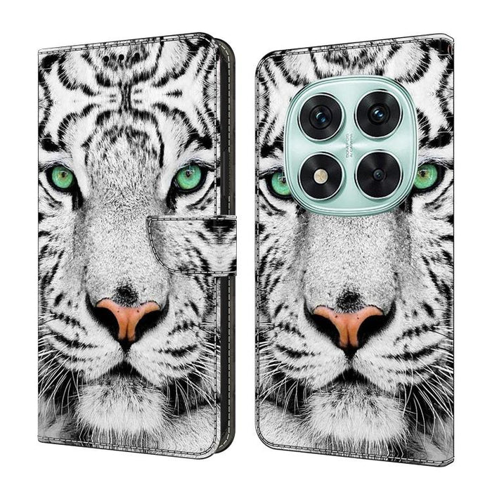 Funda para teléfono de cuero vegano pintado con efecto cristal, For Redmi Note 14 4G 164.84mm, For Redmi Note 14 Pro+ 5G / Poco X7, For Redmi Note 14 Pro 4G, For Redmi Note 14 4G 163.25mm, For Redmi Note 14 5G, For Redmi Note 14 Pro 5G