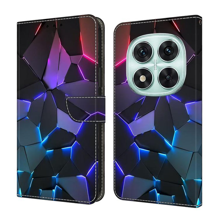 Funda para teléfono de cuero vegano pintado con efecto cristal, For Redmi Note 14 4G 164.84mm, For Redmi Note 14 Pro+ 5G / Poco X7, For Redmi Note 14 Pro 4G, For Redmi Note 14 4G 163.25mm, For Redmi Note 14 5G, For Redmi Note 14 Pro 5G