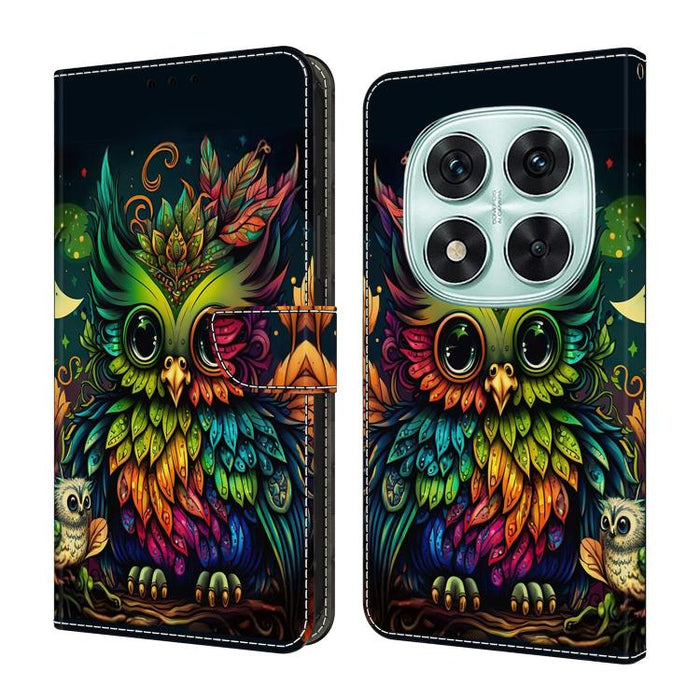 Funda para teléfono de cuero vegano pintado con efecto cristal, For Redmi Note 14 4G 164.84mm, For Redmi Note 14 Pro+ 5G / Poco X7, For Redmi Note 14 Pro 4G, For Redmi Note 14 4G 163.25mm, For Redmi Note 14 5G, For Redmi Note 14 Pro 5G