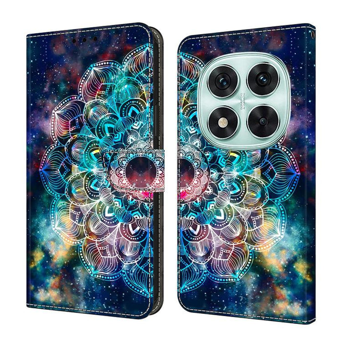 Funda para teléfono de cuero vegano pintado con efecto cristal, For Redmi 14C 4G, For Redmi 13C 4G / 5G, For Redmi K70E / Poco X6 Pro