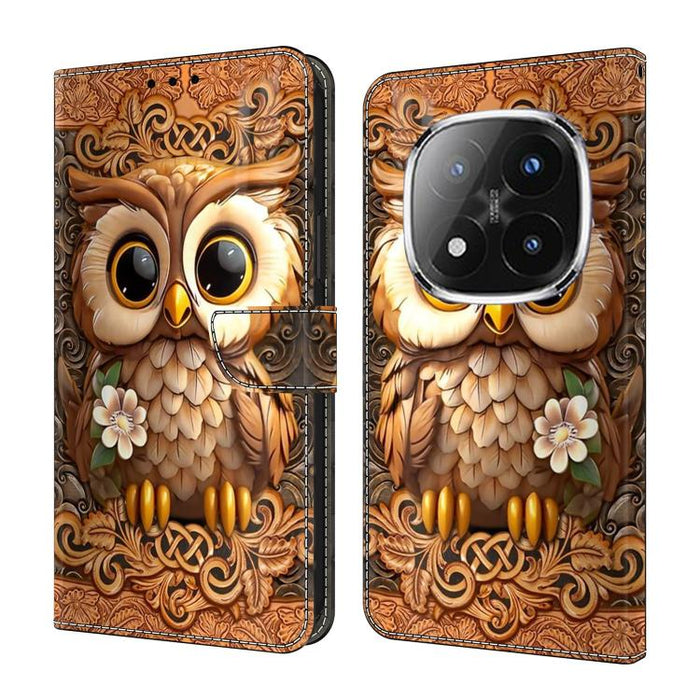 Funda para teléfono de cuero vegano pintado con efecto cristal, For Redmi Note 14 4G 164.84mm, For Redmi Note 14 Pro+ 5G / Poco X7, For Redmi Note 14 Pro 4G, For Redmi Note 14 4G 163.25mm, For Redmi Note 14 5G, For Redmi Note 14 Pro 5G