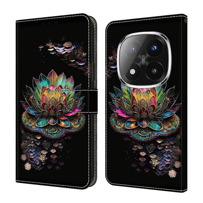 Funda para teléfono de cuero vegano pintado con efecto cristal, For Redmi Note 14 4G 164.84mm, For Redmi Note 14 Pro+ 5G / Poco X7, For Redmi Note 14 Pro 4G, For Redmi Note 14 4G 163.25mm, For Redmi Note 14 5G, For Redmi Note 14 Pro 5G