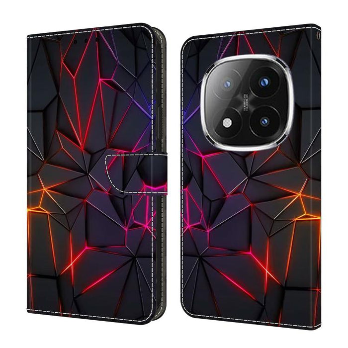Funda para teléfono de cuero vegano pintado con efecto cristal, For Redmi Note 14 4G 164.84mm, For Redmi Note 14 Pro+ 5G / Poco X7, For Redmi Note 14 Pro 4G, For Redmi Note 14 4G 163.25mm, For Redmi Note 14 5G, For Redmi Note 14 Pro 5G