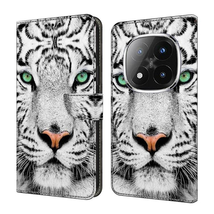 Funda para teléfono de cuero vegano pintado con efecto cristal, For Redmi Note 14 4G 164.84mm, For Redmi Note 14 Pro+ 5G / Poco X7, For Redmi Note 14 Pro 4G, For Redmi Note 14 4G 163.25mm, For Redmi Note 14 5G, For Redmi Note 14 Pro 5G