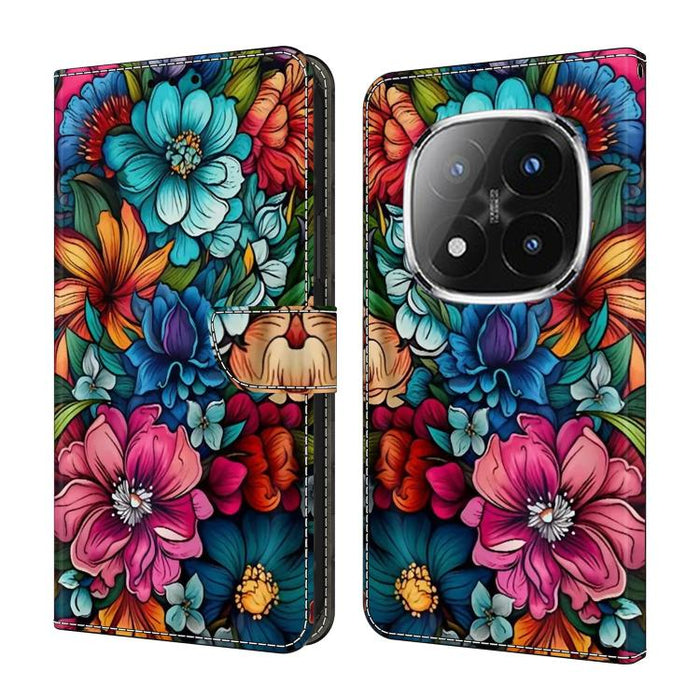Funda para teléfono de cuero vegano pintado con efecto cristal, For Redmi Note 14 4G 164.84mm, For Redmi Note 14 Pro+ 5G / Poco X7, For Redmi Note 14 Pro 4G, For Redmi Note 14 4G 163.25mm, For Redmi Note 14 5G, For Redmi Note 14 Pro 5G