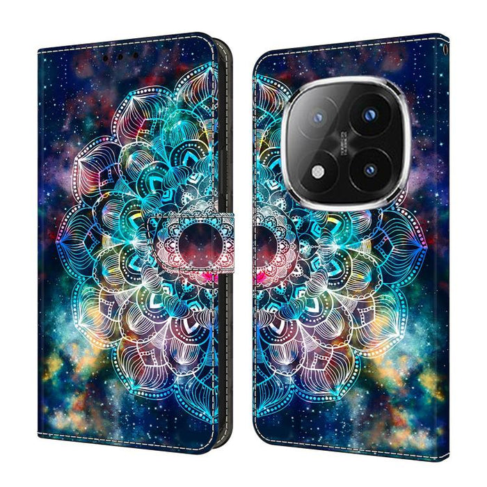 Funda para teléfono de cuero vegano pintado con efecto cristal, For Redmi Note 14 4G 164.84mm, For Redmi Note 14 Pro+ 5G / Poco X7, For Redmi Note 14 Pro 4G, For Redmi Note 14 4G 163.25mm, For Redmi Note 14 5G, For Redmi Note 14 Pro 5G