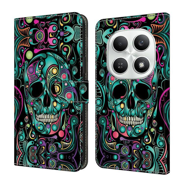 Funda para teléfono de cuero vegano pintado con efecto cristal, For Redmi Note 15 4G / 5G Global 164mm, For Redmi Note 15 Pro 5G Global 163.6mm, For Redmi 15C 5G / 4G EU 173mm / Poco C85 5G, For Redmi 15 5G Global / 15 4G SEA 169.5mm                   ...