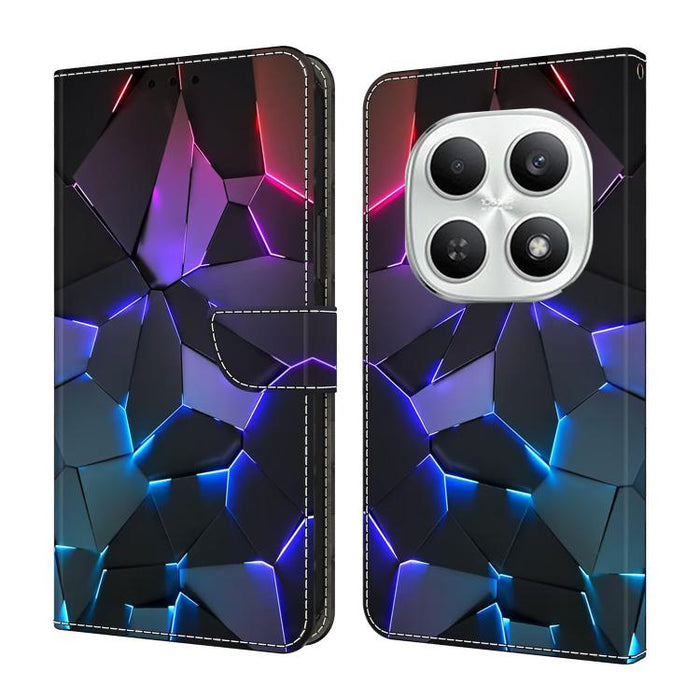 Funda para teléfono de cuero vegano pintado con efecto cristal, For Redmi Note 15 4G / 5G Global 164mm, For Redmi Note 15 Pro 5G Global 163.6mm, For Redmi 15C 5G / 4G EU 173mm / Poco C85 5G, For Redmi 15 5G Global / 15 4G SEA 169.5mm                   ...