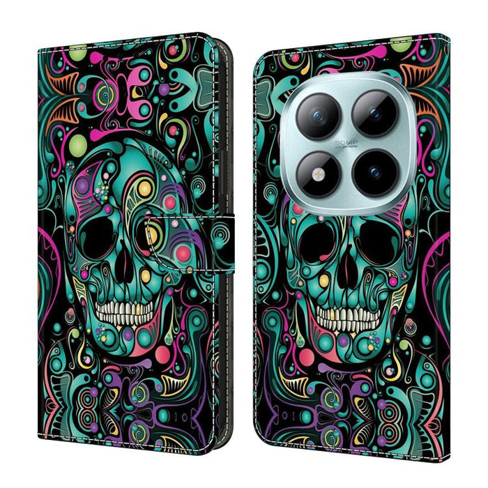 Funda para teléfono de cuero vegano pintado con efecto cristal, For Redmi Note 15 4G / 5G Global 164mm, For Redmi Note 15 Pro 5G Global 163.6mm, For Redmi 15C 5G / 4G EU 173mm / Poco C85 5G, For Redmi 15 5G Global / 15 4G SEA 169.5mm                   ...