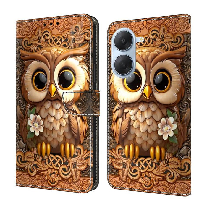 Funda para teléfono de cuero vegano pintado con efecto cristal, For Redmi Note 15 4G / 5G Global 164mm, For Redmi Note 15 Pro 5G Global 163.6mm, For Redmi 15C 5G / 4G EU 173mm / Poco C85 5G, For Redmi 15 5G Global / 15 4G SEA 169.5mm                   ...