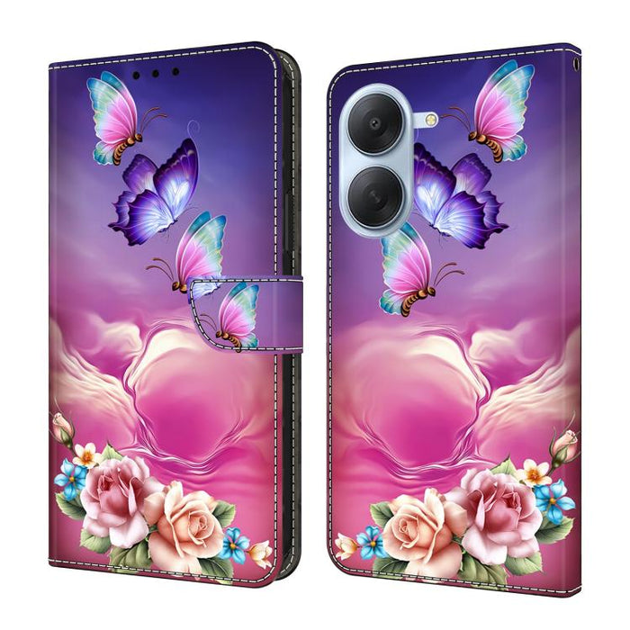 Funda para teléfono de cuero vegano pintado con efecto cristal, For Redmi Note 15 4G / 5G Global 164mm, For Redmi Note 15 Pro 5G Global 163.6mm, For Redmi 15C 5G / 4G EU 173mm / Poco C85 5G, For Redmi 15 5G Global / 15 4G SEA 169.5mm                   ...