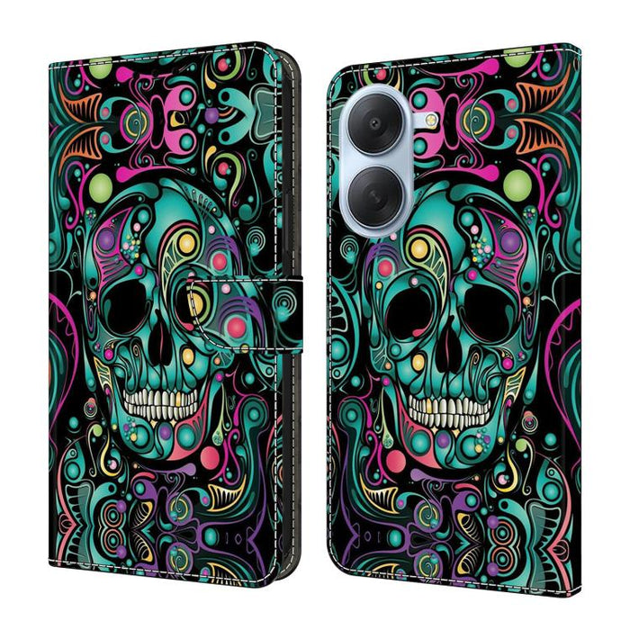 Funda para teléfono de cuero vegano pintado con efecto cristal, For Redmi Note 15 4G / 5G Global 164mm, For Redmi Note 15 Pro 5G Global 163.6mm, For Redmi 15C 5G / 4G EU 173mm / Poco C85 5G, For Redmi 15 5G Global / 15 4G SEA 169.5mm                   ...