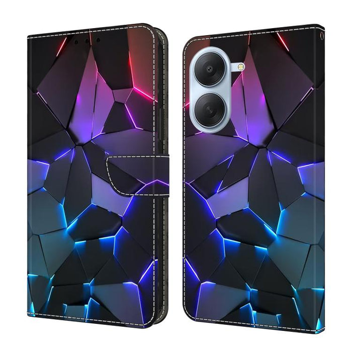 Funda para teléfono de cuero vegano pintado con efecto cristal, For Redmi Note 15 4G / 5G Global 164mm, For Redmi Note 15 Pro 5G Global 163.6mm, For Redmi 15C 5G / 4G EU 173mm / Poco C85 5G, For Redmi 15 5G Global / 15 4G SEA 169.5mm                   ...