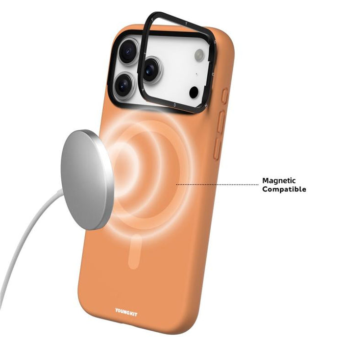 Funda de silicona para teléfono YOUNGKIT Condensate Magnetic Frame Holder Lens Frame Holder, For iPhone 17 Pro Max, For iPhone 17 Pro