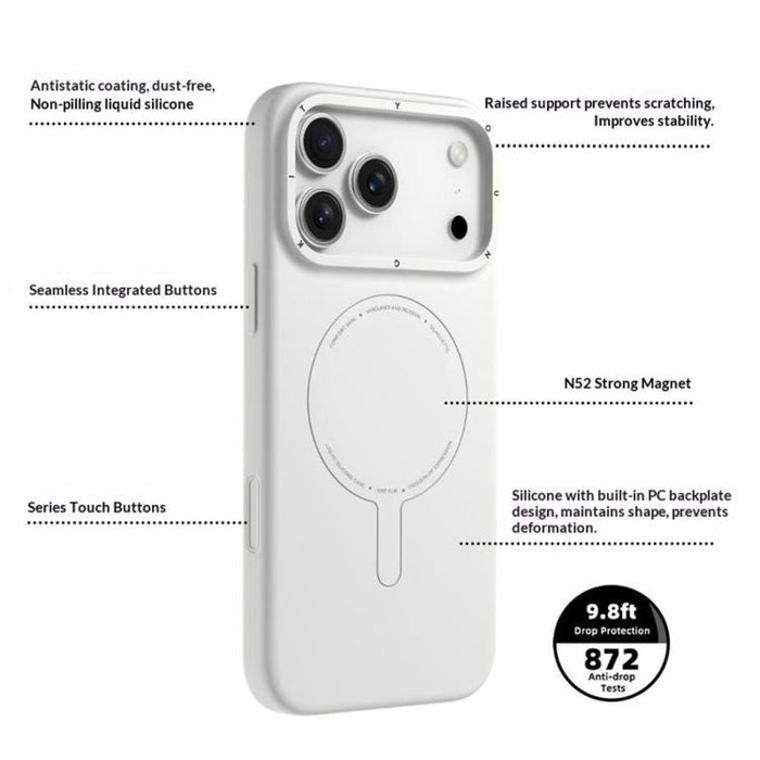 Funda magnética de silicona líquida para teléfono móvil YOUNGKIT Serie Morandi, For iPhone 17 Pro Max, For iPhone 17 Pro, For iPhone 17, For iPhone Air, For iPhone 16 Pro Max, For iPhone 16 Pro