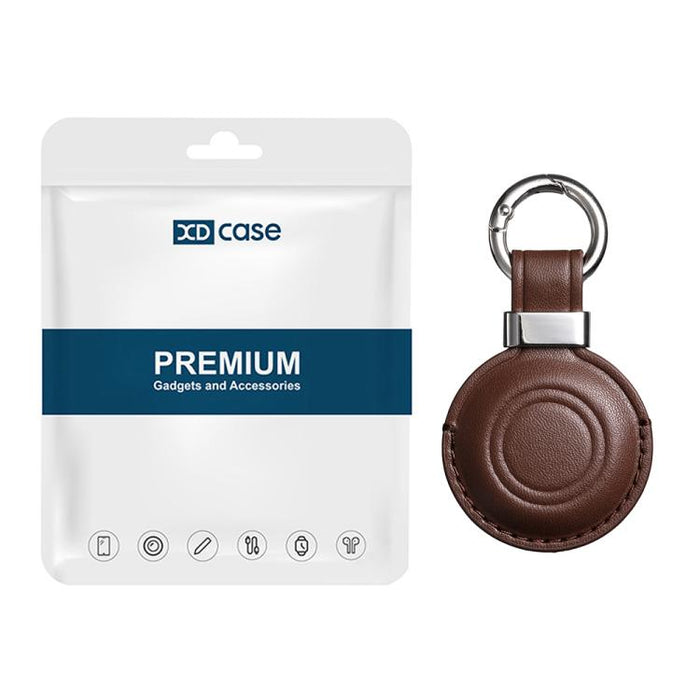 Funda protectora de cuero de microfibra con clip metálico XDcase y llavero., For AirTag 2nd Gen / 1st Gen