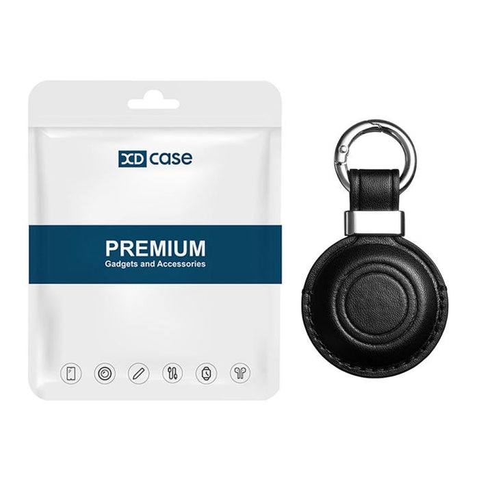 Funda protectora de cuero de microfibra con clip metálico XDcase y llavero., For AirTag 2nd Gen / 1st Gen