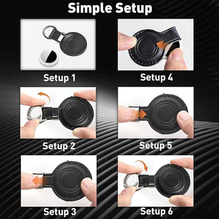 Funda protectora de cuero de microfibra con clip metálico XDcase y llavero., For AirTag 2nd Gen / 1st Gen
