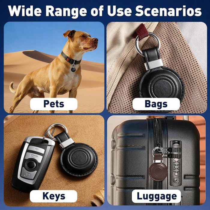 Funda protectora de cuero de microfibra con clip metálico XDcase y llavero., For AirTag 2nd Gen / 1st Gen
