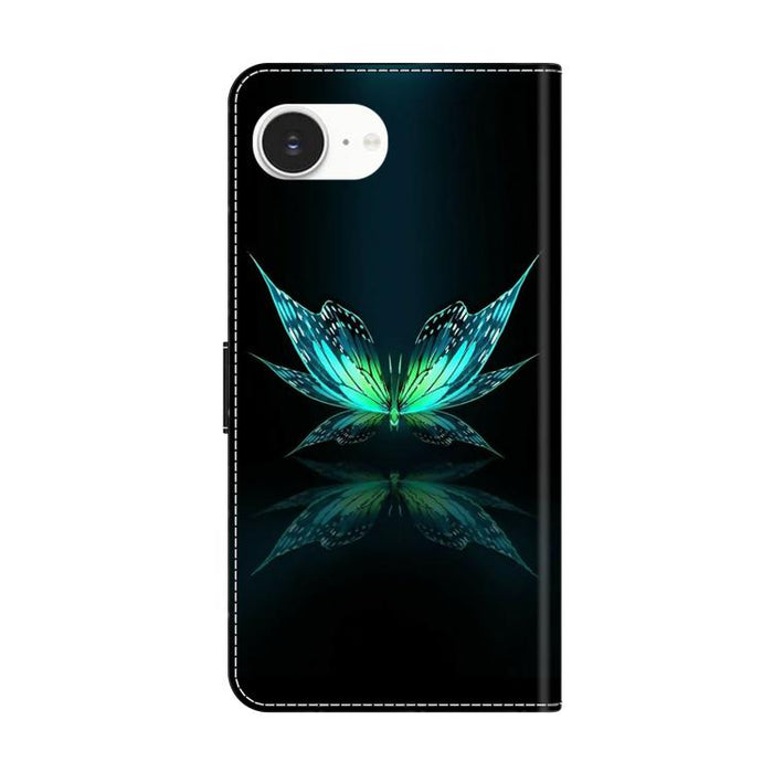 Funda para teléfono de cuero vegano pintado con efecto cristal, For iPhone 17e / 16e, For iPhone 17 Pro Max, For iPhone 17 Pro, For iPhone 17, For iPhone Air