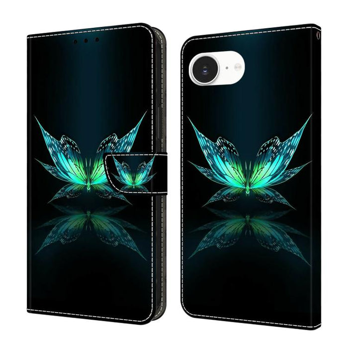 Funda para teléfono de cuero vegano pintado con efecto cristal, For iPhone 17e / 16e, For iPhone 17 Pro Max, For iPhone 17 Pro, For iPhone 17, For iPhone Air