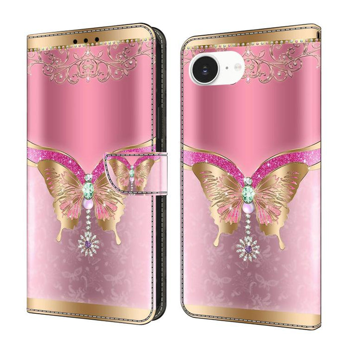 Funda para teléfono de cuero vegano pintado con efecto cristal, For iPhone 17e / 16e, For iPhone 17 Pro Max, For iPhone 17 Pro, For iPhone 17, For iPhone Air
