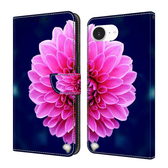 Funda para teléfono de cuero vegano pintado con efecto cristal, For iPhone 17e / 16e, For iPhone 17 Pro Max, For iPhone 17 Pro, For iPhone 17, For iPhone Air