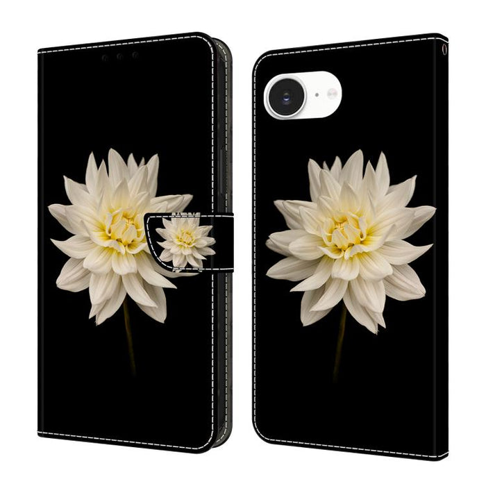 Funda para teléfono de cuero vegano pintado con efecto cristal, For iPhone 17e / 16e, For iPhone 17 Pro Max, For iPhone 17 Pro, For iPhone 17, For iPhone Air