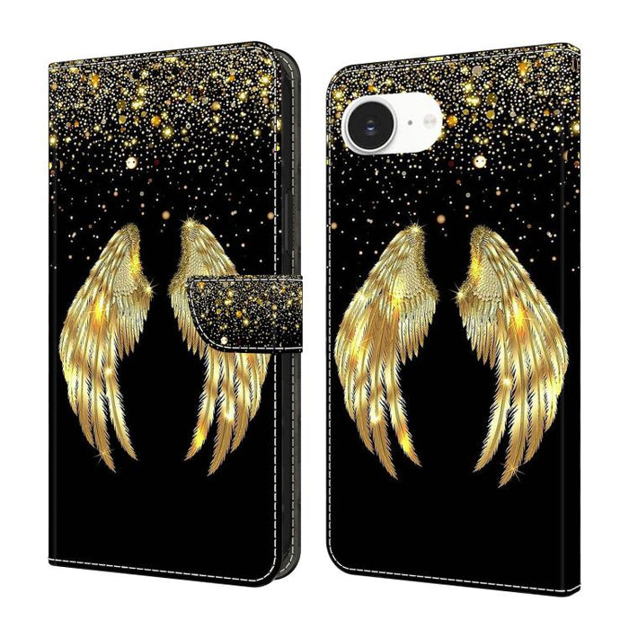 Funda para teléfono de cuero vegano pintado con efecto cristal, For iPhone 17e / 16e, For iPhone 17 Pro Max, For iPhone 17 Pro, For iPhone 17, For iPhone Air