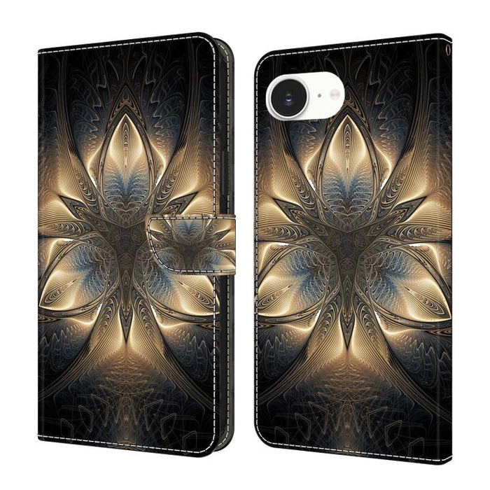 Funda para teléfono de cuero vegano pintado con efecto cristal, For iPhone 17e / 16e, For iPhone 17 Pro Max, For iPhone 17 Pro, For iPhone 17, For iPhone Air