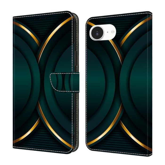 Funda para teléfono de cuero vegano pintado con efecto cristal, For iPhone 17e / 16e, For iPhone 17 Pro Max, For iPhone 17 Pro, For iPhone 17, For iPhone Air