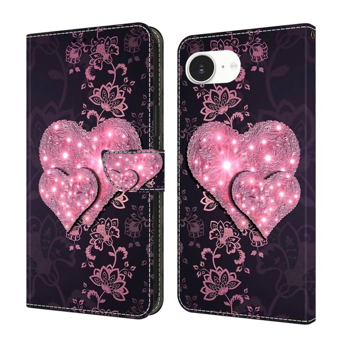 Funda para teléfono de cuero vegano pintado con efecto cristal, For iPhone 17e / 16e, For iPhone 17 Pro Max, For iPhone 17 Pro, For iPhone 17, For iPhone Air