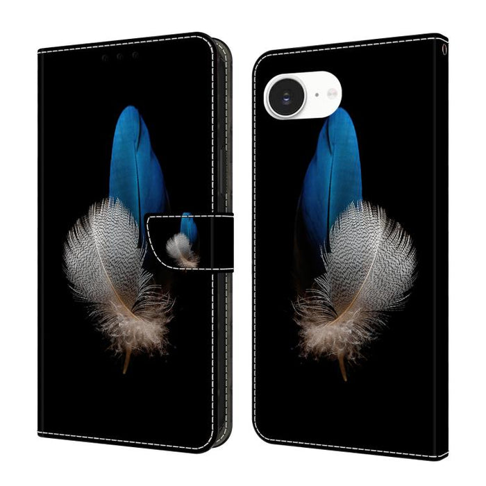 Funda para teléfono de cuero vegano pintado con efecto cristal, For iPhone 17e / 16e, For iPhone 17 Pro Max, For iPhone 17 Pro, For iPhone 17, For iPhone Air