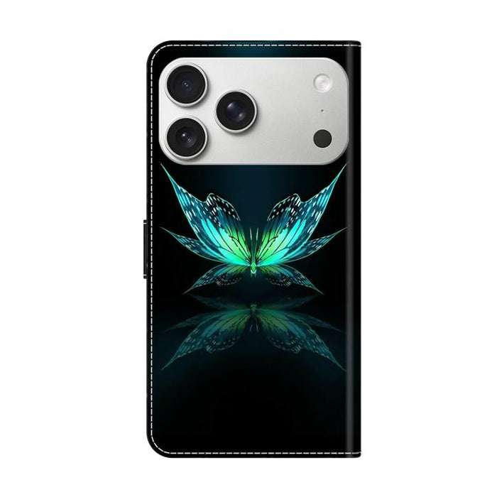 Funda para teléfono de cuero vegano pintado con efecto cristal, For iPhone 17e / 16e, For iPhone 17 Pro Max, For iPhone 17 Pro, For iPhone 17, For iPhone Air